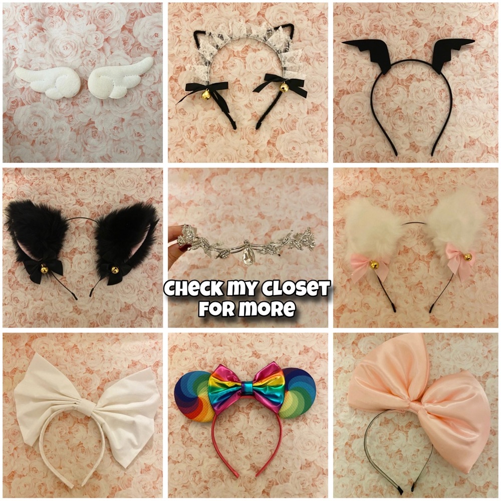 Lace Cat Ear Headband with Bells - Picture 3 of 4